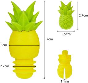 img 2 attached to 🍍 Set of 14 Pineapple Silicone Bottle Stoppers: Wine Glass Markers, Charms, and Stoppers for Reusable Beverage Bottles - Perfect Tropic Wine Glass Charms for Wedding Party Gifts