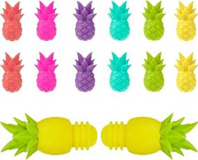 img 3 attached to 🍍 Set of 14 Pineapple Silicone Bottle Stoppers: Wine Glass Markers, Charms, and Stoppers for Reusable Beverage Bottles - Perfect Tropic Wine Glass Charms for Wedding Party Gifts