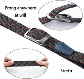 img 2 attached to Braided Canvas Stretch Belt: Trendy, Elastic Casual Belt for Men, Women, and Juniors - 1.26 Inches Wide with Multicolored Design