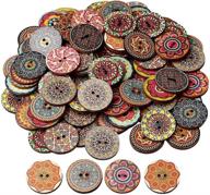 100 pcs mixed color wood buttons - eubags 1 inch natural round shapes retro buttons: vintage buttons for diy sewing crafts with 2 holes logo