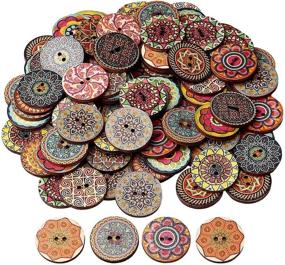 img 4 attached to 100 Pcs Mixed Color Wood Buttons - EUBags 1 Inch Natural Round Shapes Retro Buttons: Vintage Buttons for DIY Sewing Crafts with 2 Holes