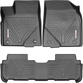 img 4 attached to 🚗 YITAMOTOR Floor Mats for Toyota Highlander 2014-2019, Custom Fit Liners, 1st & 2nd Row All-Weather Protection, Black