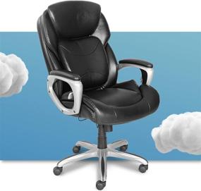 img 4 attached to 🪑 Serta My Fit Executive Office Chair: Adjustable Ergonomic Design, Layered Cushions, Bonded Leather, 360 Motion Support - Black