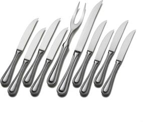 img 1 attached to 🍴 Gourmet Basics by Mikasa Vintage Bead 10-Piece Hollow Handle Carving Set | Stainless Steel, Service for 8