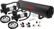 🚚 vixen air suspension kit for truck/car: on board system with dual 200psi compressor, 5 gallon tank - ideal for boat lift, towing, lowering, load leveling, air bags, and onboard train horn (model: vxo4852db) logo