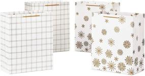 img 4 attached to 🎁 Hallmark 13" Large Holiday Bag Bundle: 4 White Bags for Christmas, Hanukkah, Weddings, Graduations