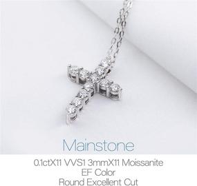 img 1 attached to 💎 GIGAJEWE Moissanite Cross Pendant Necklace Gift - 1.1ct Total, 3mmX11 Round Cut EF VVS1 Moissanite, 925 Silver - Ideal for Girlfriends