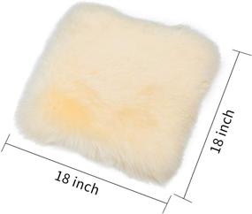 img 2 attached to 🧡 Sheepskin Seat Cushion Cover - Winter Warm, Natural Wool Car Seat Covers - Universal Fit for Most Car, Truck, SUV, or Van - Front Beige Yellow