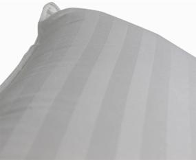 img 2 attached to 🛌 2-Pack Superior 100% Down Pillows - 700 Fill Power (32oz.) - Hungarian White Goose Down Sleeper - 100% Cotton Striped Damask Shell Pillowcase - King Size, 20 x 36-inch–Made in USA