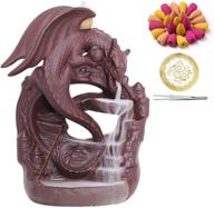 ceramic dragon incense burner: 100 cones, waterfall backflow holder, aromatherapy ornament - zen decor, home & room decor logo