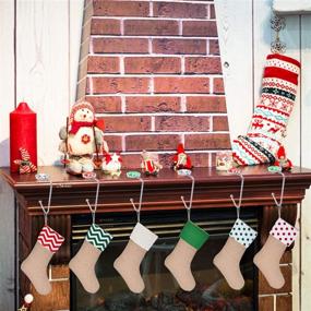 img 2 attached to 🎅 Sunshane Christmas Stocking Holders: 6-Piece Mantel Hooks for Safe and Stylish Christmas Party Decorations in White, Red, and Green