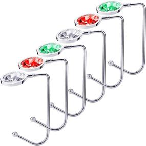 img 4 attached to 🎅 Sunshane Christmas Stocking Holders: 6-Piece Mantel Hooks for Safe and Stylish Christmas Party Decorations in White, Red, and Green