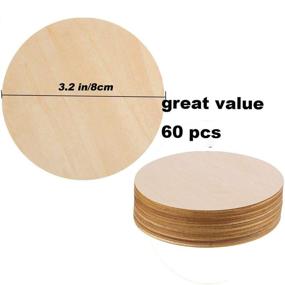 img 3 attached to 🎨 60-Pack Unfinished Wood Circles for Crafts: Perfect for Painting, Burning, and Decorating