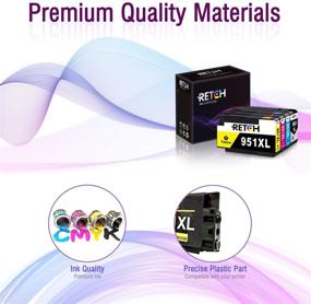 img 2 attached to 🖨️ High-Quality RETCH Compatible Ink Cartridge Set for HP 950XL 951XL 950 951 - Officejet Pro Printer Tray (8 Pack)