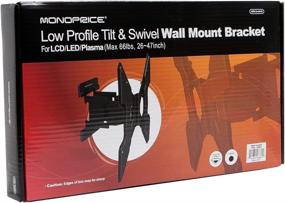 img 1 attached to 📺 Monoprice Ultra-Slim Articulating TV Wall Mount Bracket | 32in-55in, 66lbs Max Weight | 1.5in-10.7in Extension Range | VESA 400x400 | Works with Concrete & Brick | Black