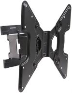 📺 monoprice ultra-slim articulating tv wall mount bracket | 32in-55in, 66lbs max weight | 1.5in-10.7in extension range | vesa 400x400 | works with concrete & brick | black logo