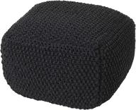 christopher knight home dark grey knitted cotton square pouf - joyce логотип