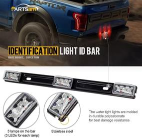 img 3 attached to 🚦 Partsam 14-Inch 3-Lamp Clear/Red LED Light Bar - Tailgate Mount Replacement for RAM 1500 2500 3500 - Sealed ID Light Bar Clearance