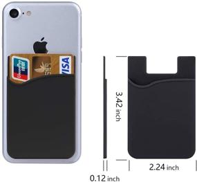 img 3 attached to 📱 EGALO Ultra-Slim Silicone Phone Card Holder: Stick-on Wallet Sleeve for iPhones, Samsung & More (5 Pack Black)