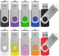 🔑 imphomius 16gb 10 pack usb flash drive thumb drives with led indicator light - 16gb swivel memory storage backup stick with keychain, multicolored for computer/laptop/pc logo