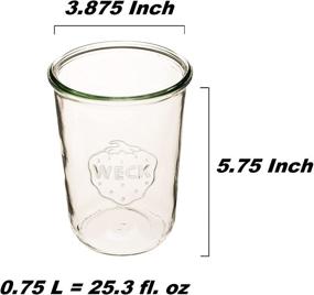 img 3 attached to Weck Canning Jars 743: Transparent Glass Mold Jars for Eco-Friendly Food Storage and Yogurt - Airtight Seal - 3/4 Liter Tall Jars Set (2 Jars)