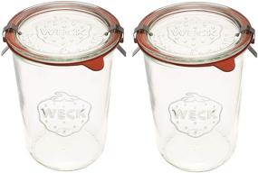 img 4 attached to Weck Canning Jars 743: Transparent Glass Mold Jars for Eco-Friendly Food Storage and Yogurt - Airtight Seal - 3/4 Liter Tall Jars Set (2 Jars)