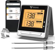 🥩 doqaus dual probe digital meat thermometer: smart kitchen timer, bluetooth wireless, remote alert, backlight logo