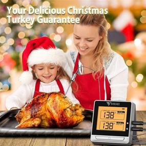 img 3 attached to 🥩 DOQAUS Dual Probe Digital Meat Thermometer: Smart Kitchen Timer, Bluetooth Wireless, Remote Alert, Backlight