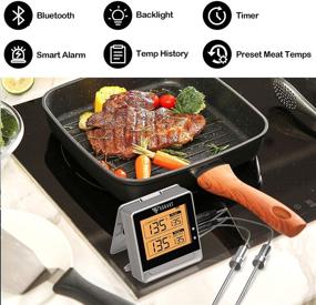 img 1 attached to 🥩 DOQAUS Dual Probe Digital Meat Thermometer: Smart Kitchen Timer, Bluetooth Wireless, Remote Alert, Backlight