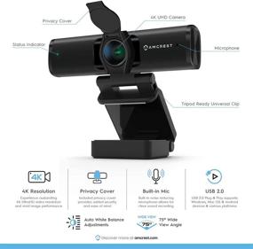 img 3 attached to 📷 Amcrest AWC897 4K Webcam with Privacy Cover, USB Camera for PC/Desktop & Laptop, HD Streaming Webcam with Mic, Wide Angle Lens & Superior Low Light Sensor