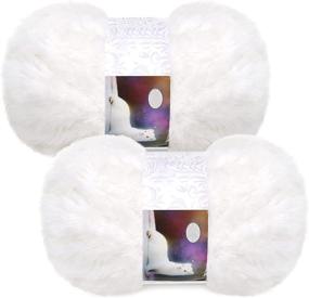 img 4 attached to Soft Fur Yarn - 2 Pieces of Fuzzy Fluffy Chunky Eyelash Yarn, Cream Faux Fur Yarn for Crochet, Knitting, Blankets, Rugs, Clothes and DIY Projects - 30 Meters and 50 Grams Each (White)