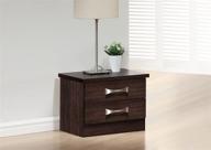 baxton studio wholesale interiors colburn 2-drawer wood 🌙 storage nightstand bedside table, medium size, in dark brown finish логотип