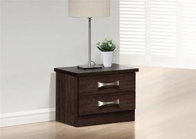 img 2 attached to Baxton Studio Wholesale Interiors Colburn 2-Drawer Wood 🌙 Storage Nightstand Bedside Table, Medium Size, in Dark Brown Finish