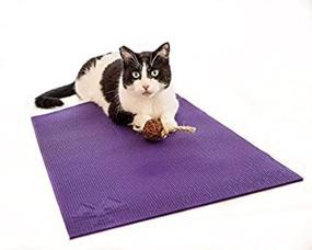 img 1 attached to Feline Yogi Cat Yoga Mat-Scratcher-Bed-Activity 🧘 Play Mat with Catnip Toy and Cat Toy