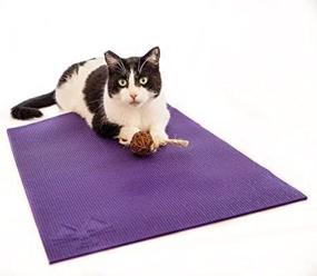 img 2 attached to Feline Yogi Cat Yoga Mat-Scratcher-Bed-Activity 🧘 Play Mat with Catnip Toy and Cat Toy