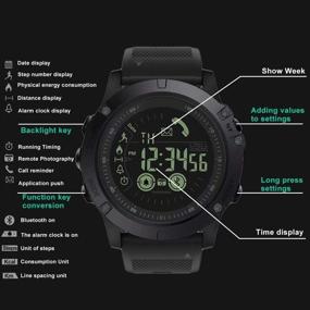 img 2 attached to Paddsun T1 Tact Smart Watch - Rugged Military Grade HD Touchscreen Outdoor Sports Pedometer Watch for Men, Digital Waterproof Tactical Watch with Luminous Dial