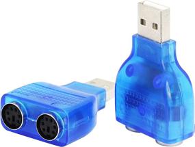 img 4 attached to GELRHONR Dual PS2 to USB Adapter - Keyborad & Mouse Converter Cable 2 Pack-Blue