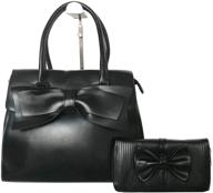 👜 chic designer handbag bow knot leather handle for women - stylish handbags & wallets for totes logo