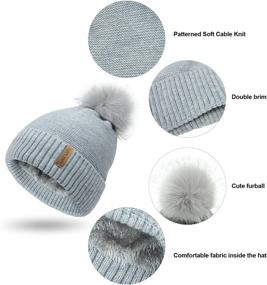 img 2 attached to 🧣 Womens Winter Hat: LAPI.ZAPI Knitted Cap with Pom Pom Beanie for Optimum Style and Warmth