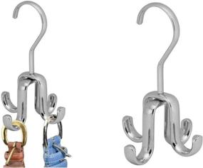 img 3 attached to 🚪 Chrome Hanging Closet Organizer Hook - 3.75 Inch x 6 Inch, iDesign Axis