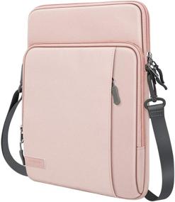 img 4 attached to 🎒 MoKo 12.9 Inch Laptop Tablet Sleeve Bag Case with Storage Pockets for iPad Pro 12.9 2021/2020/2018, iPad Pro 12.9 2017/2015, Surface Laptop Go 12.4 inch - Pink