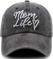 🧢 splash brothers mom life heart baseball cap - customized vintage washed denim hat for women logo