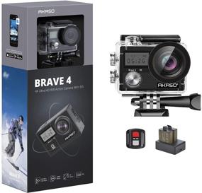 img 4 attached to AKASO Brave 4 4K WiFi Action Camera with EIS, Waterproof, Remote Control, 5X Zoom | Ultimate Ultra HD Outdoor Camcorder