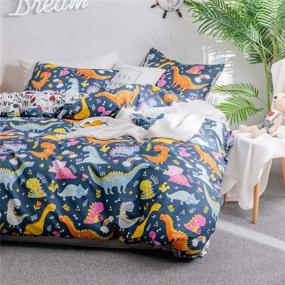 img 2 attached to 🦖 Dinosaur Pattern Reversible Twin Bedding Set - Blue Duvet Cover with 1 Envelope Pillowcase and 1 Duvet Cover for Boys (Dinosaur Theme)