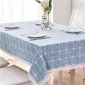 img 4 attached to 🏡 Rectangular Embroidered Farmhouse Tablecloth by Snieut