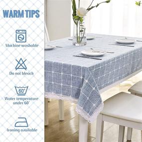 img 1 attached to 🏡 Rectangular Embroidered Farmhouse Tablecloth by Snieut