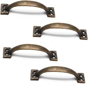 img 4 attached to 🚪 HONJIE Vintage Style Bronze Tone Barn Door Pull Handles - Pack of 4