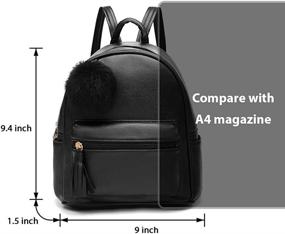 img 3 attached to Women's Leather Daypack Shoulder Handbags & Wallets for Teenagers