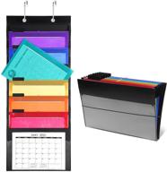 gamenote cascading wall organizer: efficient hanging file organizer with 6 📚 removable folder pockets and 2 metal hooks for office, school, and homeschool storage логотип