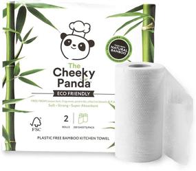img 3 attached to The Cheeky Panda Bamboo Paper Towel Kitchen Rolls - 2-Pack, Biodegradable, Multipurpose, Plastic-Free, Eco-Friendly, Super Absorbent, Strong & Sustainable